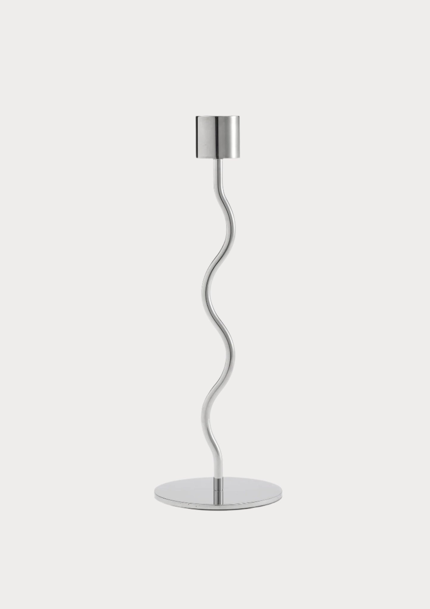 Curved Candleholder 23 cm, stainless steel